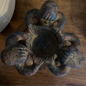 Vintage Mayan Folk Art Clay hand made Pottery Candle Holder Statue